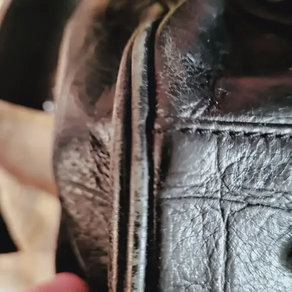 Vintage Betsy Johnson Chains Studs Croc Print Leather Multi-Sectional Punk Bag - Picture 16 of 16